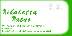 nikoletta matus business card